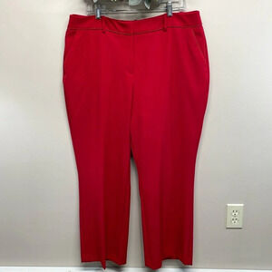 NWOT Elle Wide Leg Mid Rise Holiday Hostess Cherries Dress Pants Satin Piping 18